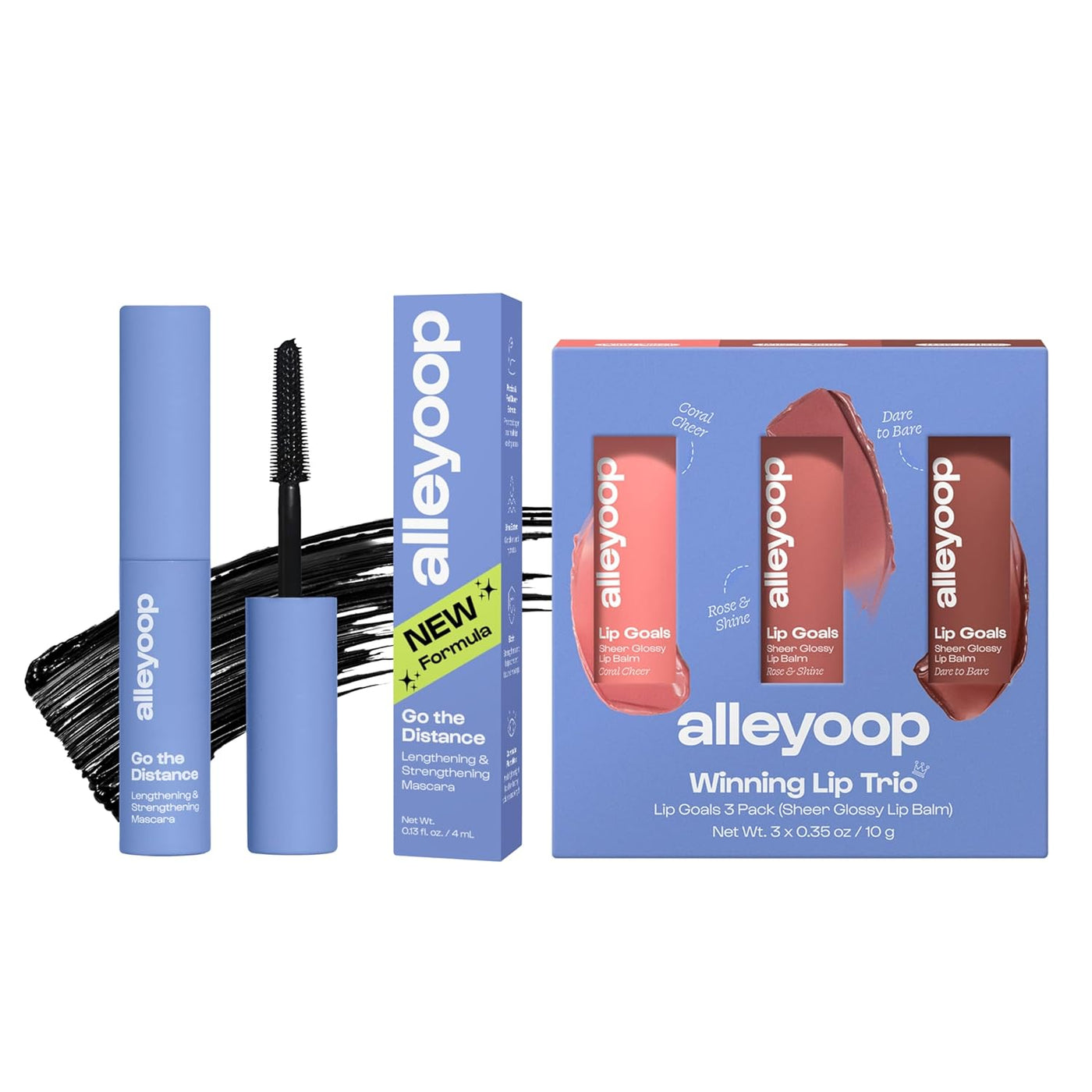 Alleyoop Mini Lip &amp; Lash Set \u2013 Lip Goals Trio Hydrating Li...