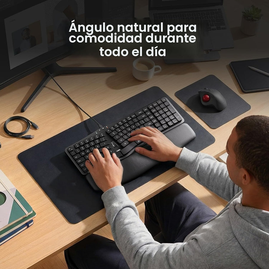 Nulea Teclado ergonómico dividido, teclado de escritura natural con...