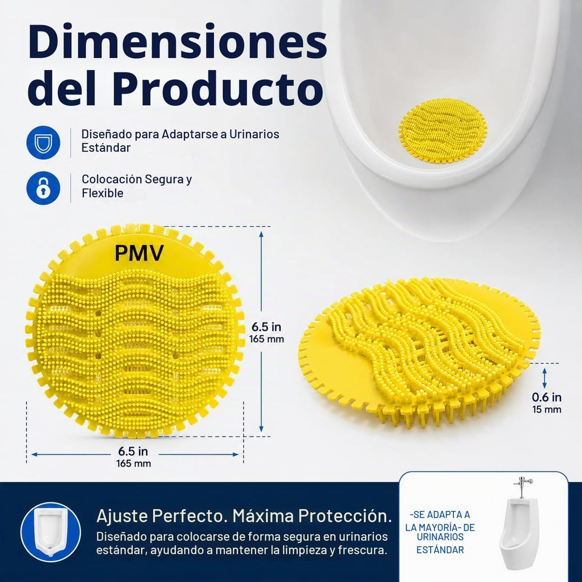 PMV Desodorizador de pantalla urinaria, paquete de 24 pantallas de orina antisalpicaduras con 24 guantes desechables, 3 aromas frescos, control de olores de larga duración para baños, oficinas