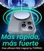 TORRAS Funda magnética a prueba de golpes para iPhone 15 Pro, grado mil