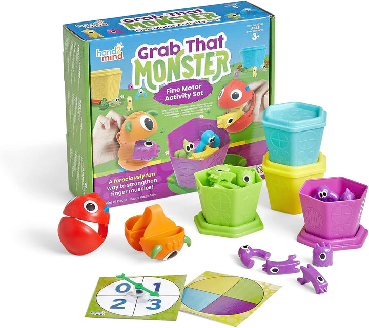 Hand2Mind Grab That Monster Conjunto de Actividades de Motricidad F...