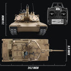BESTYMXY Tanque RC US M1A2 Abrams Army, HengLong 1:16 2.4GHz Vehículo tanque de control remoto con sonido y luz para mayores de 14 años