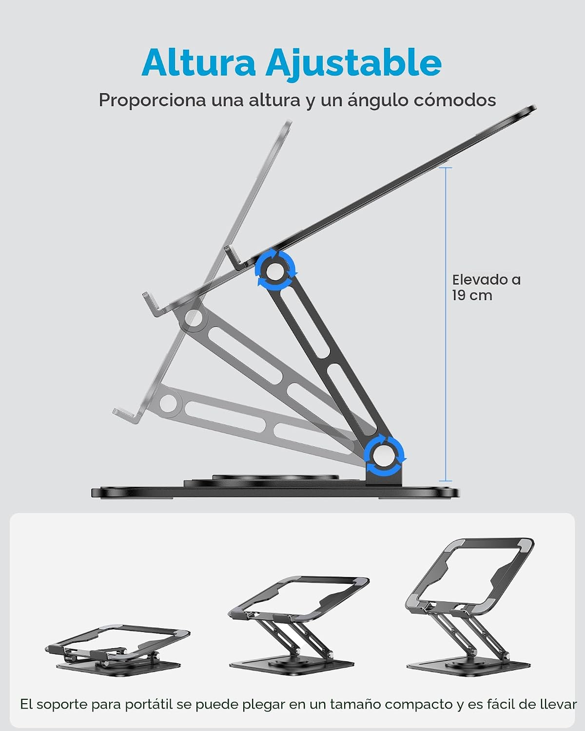 LOXP Soporte ajustable para laptop, soporte para computadora con ba...