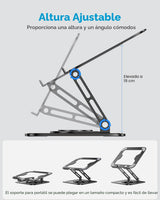 LOXP Soporte ajustable para laptop, soporte para computadora con ba...