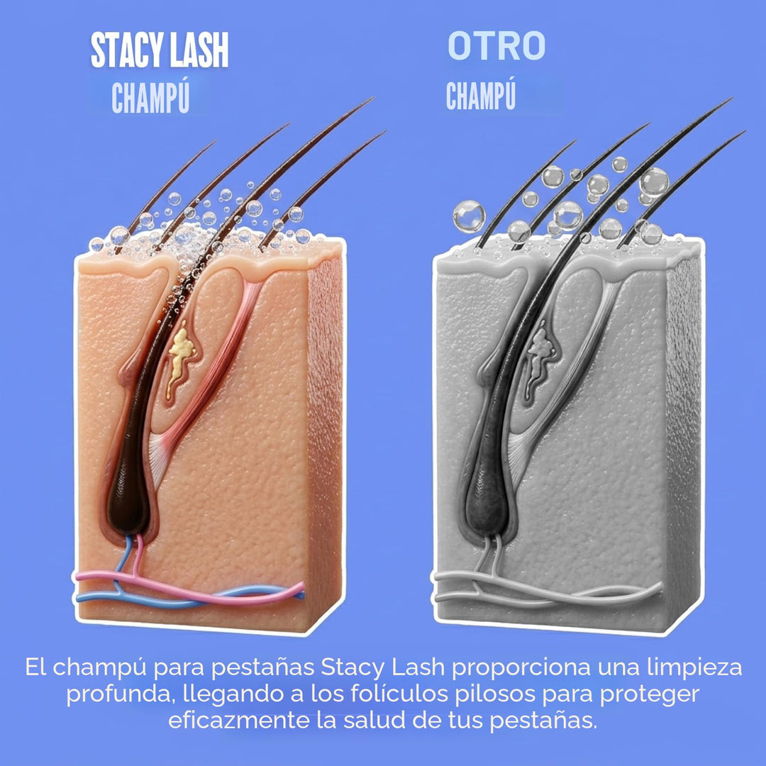 STACY LASH Champú para extensiones de pestañas + cepillo, 1.69 onza...