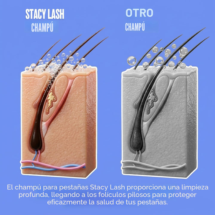 STACY LASH Champú para extensiones de pestañas + cepillo, 1.69 onza...