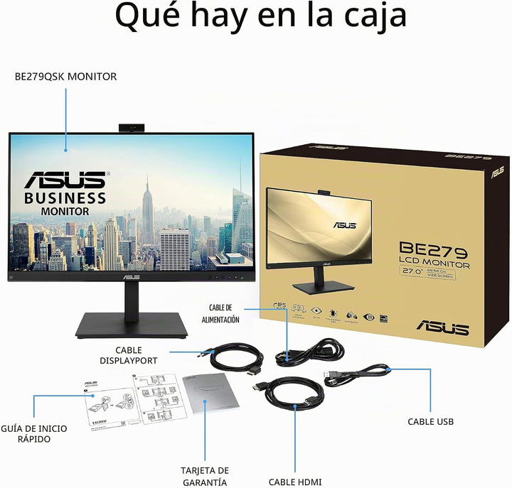 ASUS Monitor de videoconferencia 1080P de 27 pulgadas (BE279QSK) -...