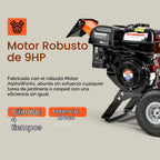 SuperHandy Trituradora de madera a gas 9HP, capacidad de 4 pulgadas