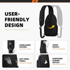 SKYSPER - Mochila cruzada con bloqueo RFID, mochila de bandolera, mochila de hombro, mochila de viaje y senderismo, para mujeres y hombres, Negro, Casual