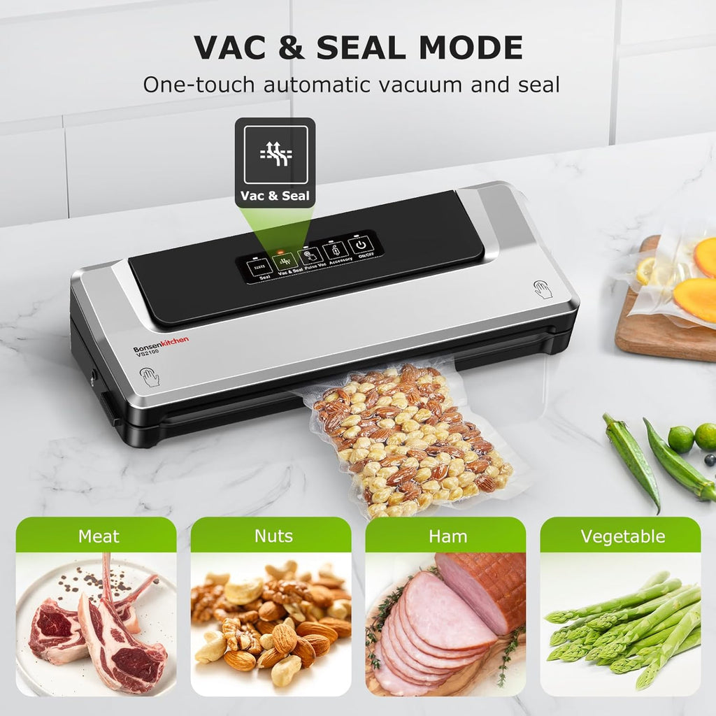 Bonsenkitchen - Máquina selladora al vacío, múltiples modos para la