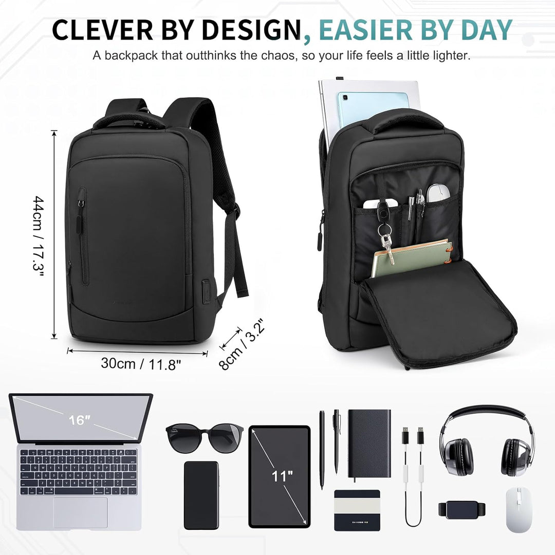 SUIKIHUM Mochila delgada a prueba de golpes para laptop para hombre...