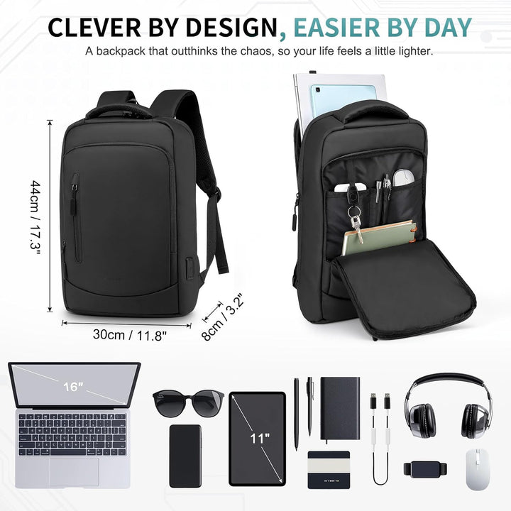 SUIKIHUM Mochila delgada a prueba de golpes para laptop para hombre...