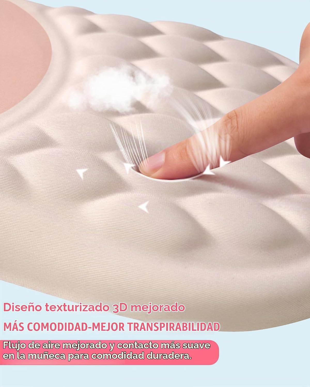 Alfombrilla ergonómica para mouse con reposamuñecas de espuma