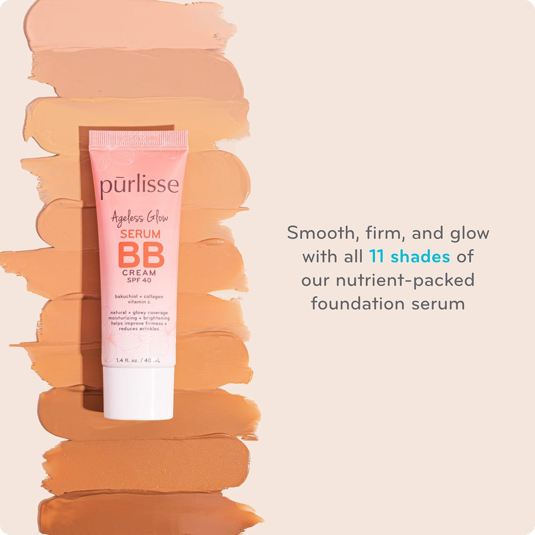 Pūrlisse Suero de Brillo Eterno Serum BB Cream SPF 40 - Crema base...