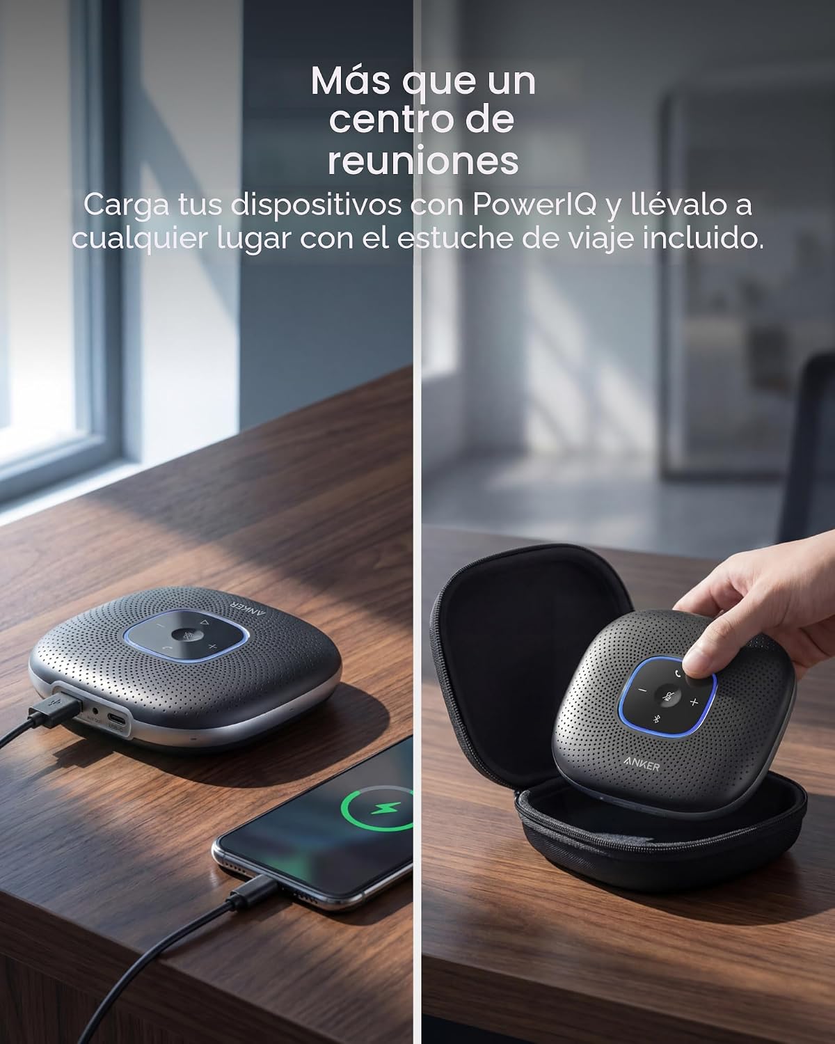 Anker PowerConf Speakerphone, Altavoz de conferencia certificado por Zoom con 6 micrófonos