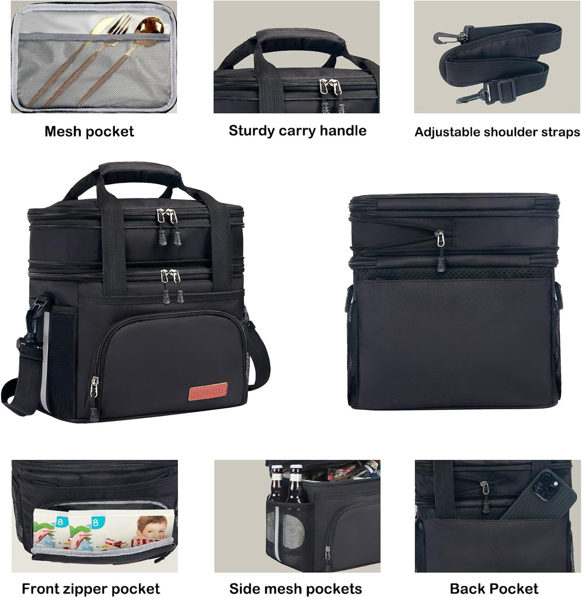 Lonchera táctica para hombres y mujeres, bolsa de almuerzo aislada
