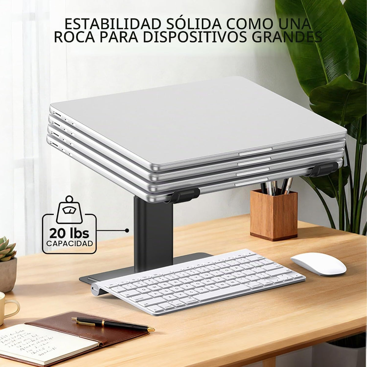 SOUNDANCE Soporte Ajustable para Laptop, Elevador de Aluminio, 10-17.3", Negro