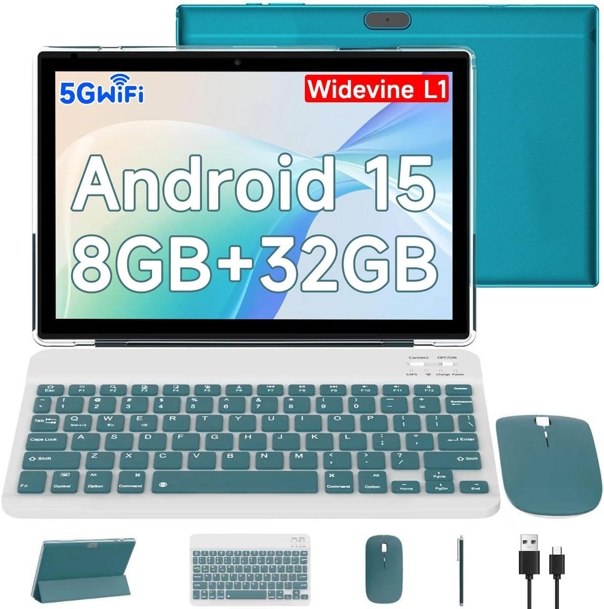 CUPEISI Tablet Android 15 de 10.1 pulgadas 2 en 1 tabletas
