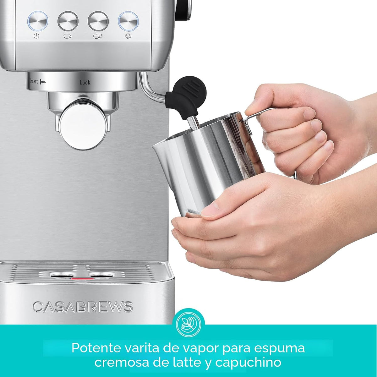 CASABREWS Máquina de café espresso de acero inoxidable 3700 Essential con