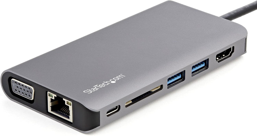 StarTech - Base de viaje USB-C 8 en 1, HDMI o VGA 4K, 100 W PD, SD, GbE