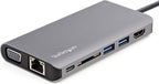 StarTech - Base de viaje USB-C 8 en 1, HDMI o VGA 4K, 100 W PD, SD, GbE