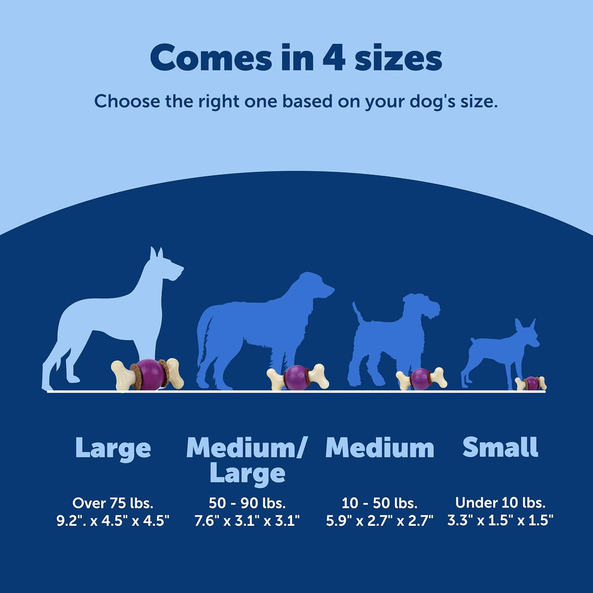 PetSafe Busy Buddy Bouncy Bone - Juguete ajustable 3 en 1 de alimentación lenta con anillos de golosinas recargables, limpia dientes y encías, cura el aburrimiento y ralentiza los hábitos alimenticios