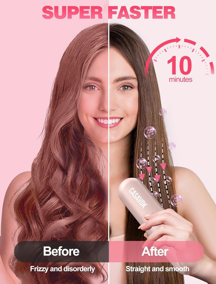 Cepillo alisador de pelo inalámbrico Go Brush Pro para cabello cort...