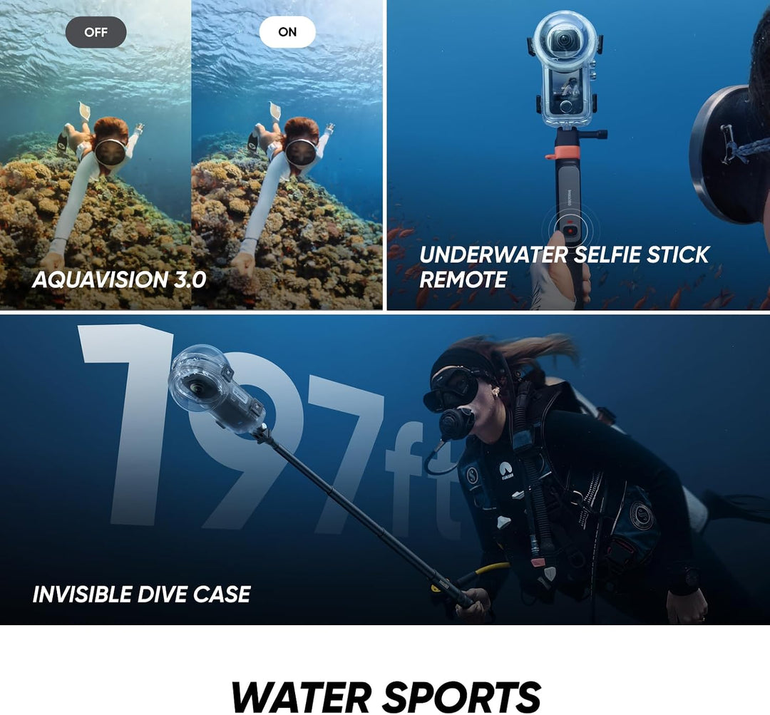 Insta360 Paquete de buceo invisible X4 Air - Impermeable (197 pies\...
