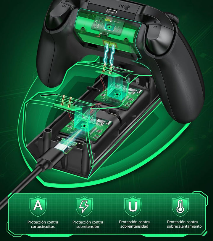 Upgraded Controller Charger Station with 2x5520mWh Rechargeable Bat...