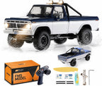 BEEZRC FMS FCX18 II Ford F-100 - Rastreador RC con licencia oficial, camión magnético de liberación rápida a control remoto, chasis LCG, oruga todoterreno para adultos, RTR cepillado (distancia entre