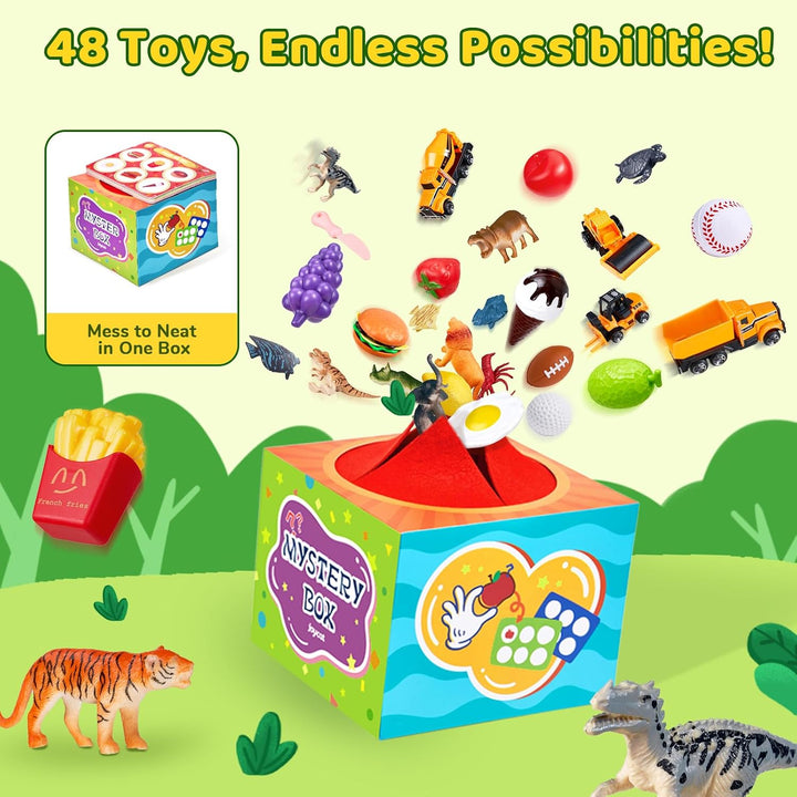 JoyCat Montessori - Caja de clasificación sensorial con 48 objetos...