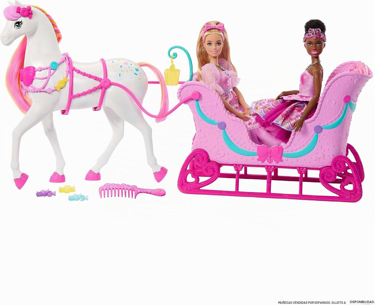 Barbie en el Cascanueces Tierra de Dulces Caballo y Trineo