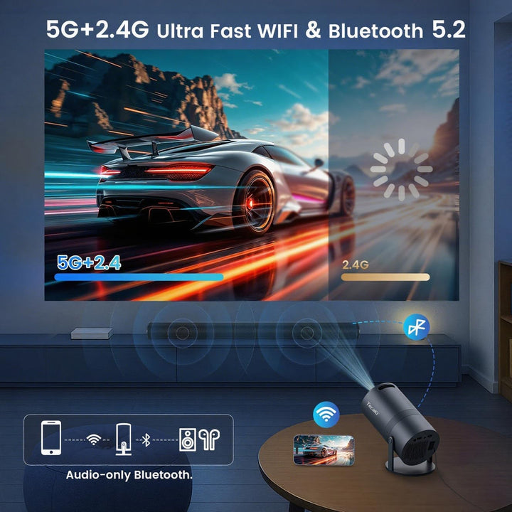 Miniproyector portátil con WiFi y Bluetooth, soporte para proyector...