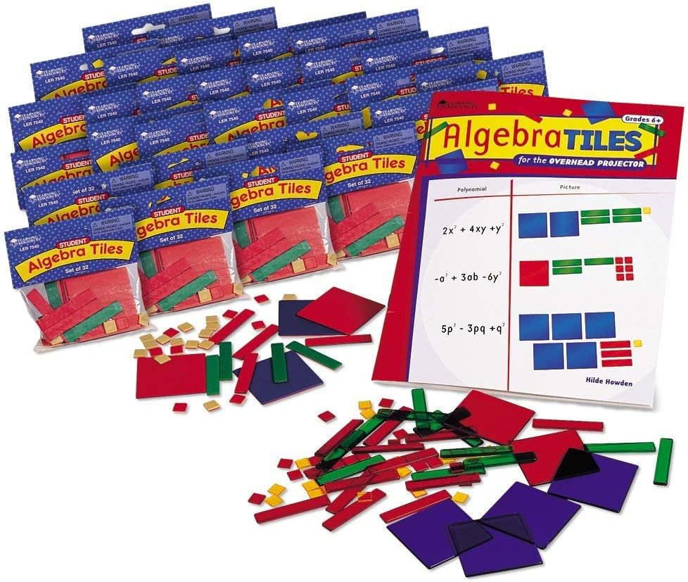 Learning Resources Juego de clases de azulejos de álgebra