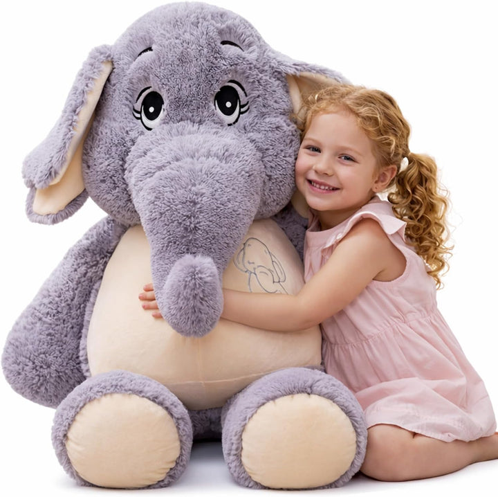 Animal de peluche de elefante gigante de 39 pulgadas, juguete de pe...