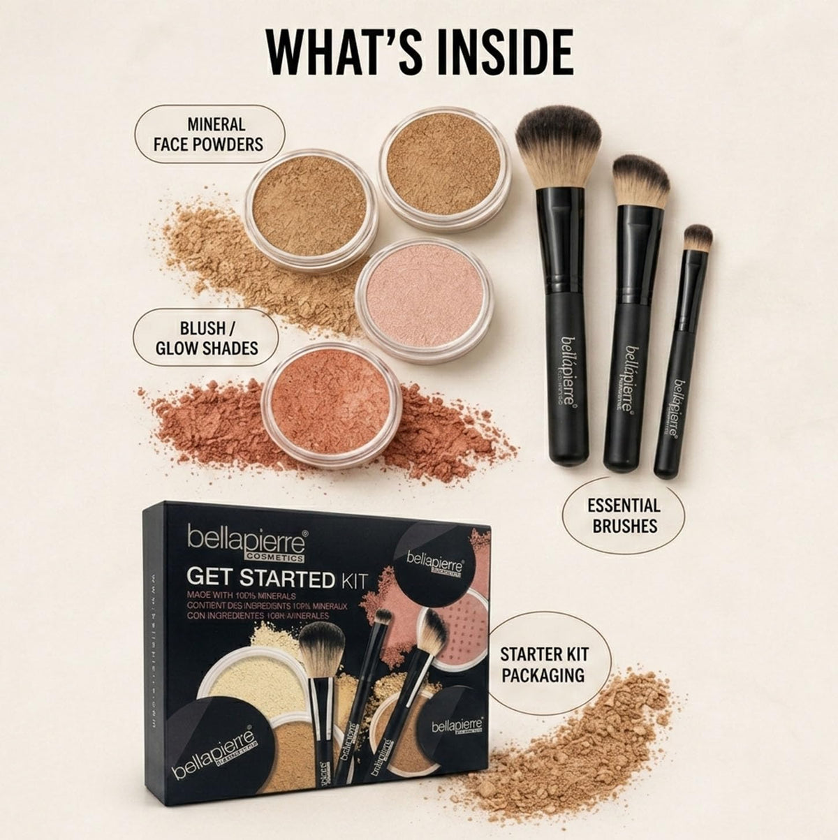 bellapierre Kit para empezar | Incluye 2 bases minerales, 1 rubor y...