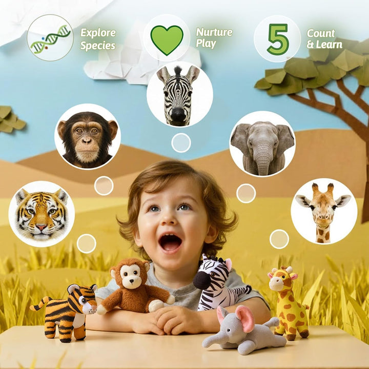 OUOZZZ Juguetes para niños de 1, 2 y 3 años, juego de animales de p...