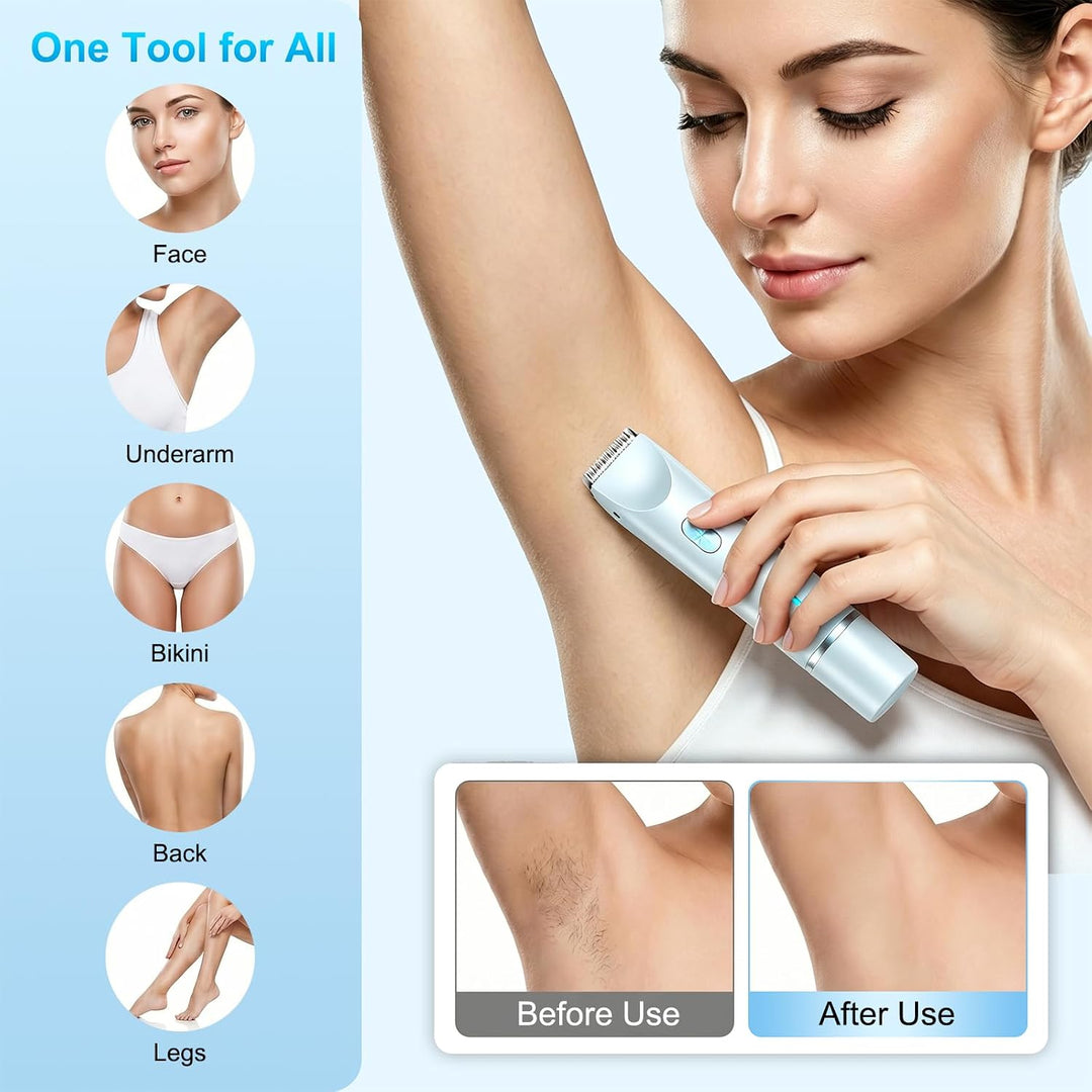 Debark Recortadora de bikini 2 en 1 para mujer, maquinilla de afeit...