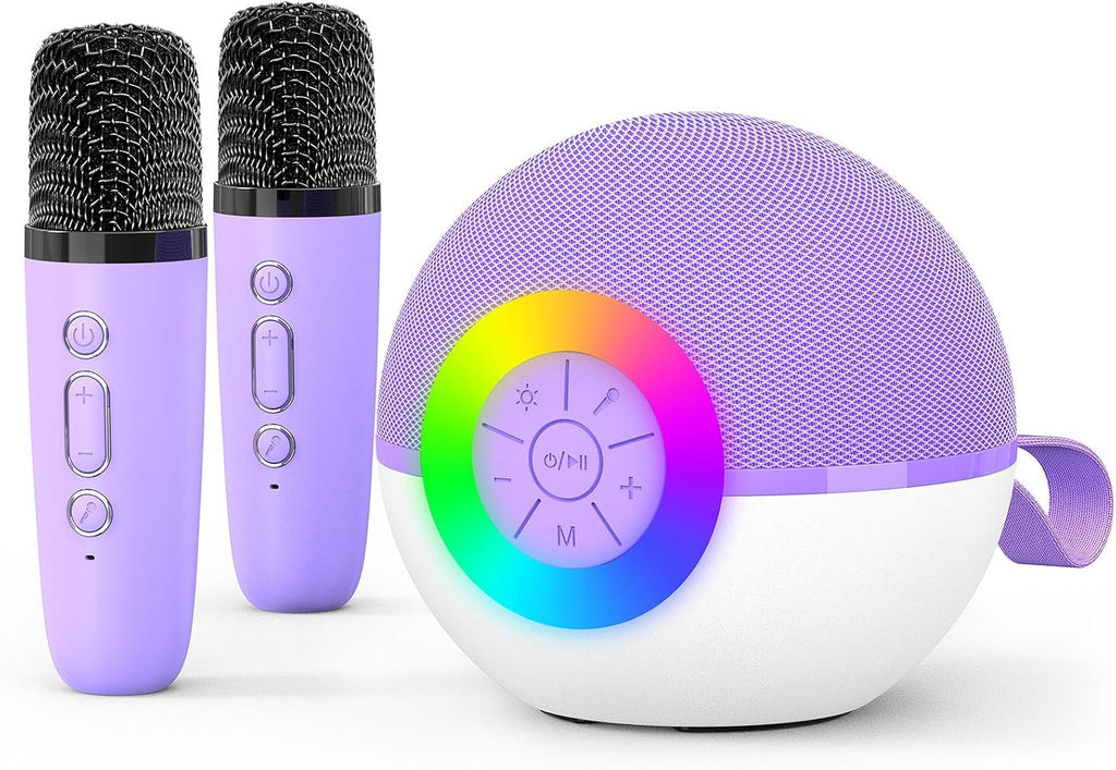 Mini máquina de karaoke con altavoz para niños y adultos, micrófono Bluetooth portátil con juguetes de canciones y luz LED, el mejor regalo de Navidad, cumpleaños y festival para niñas y niños