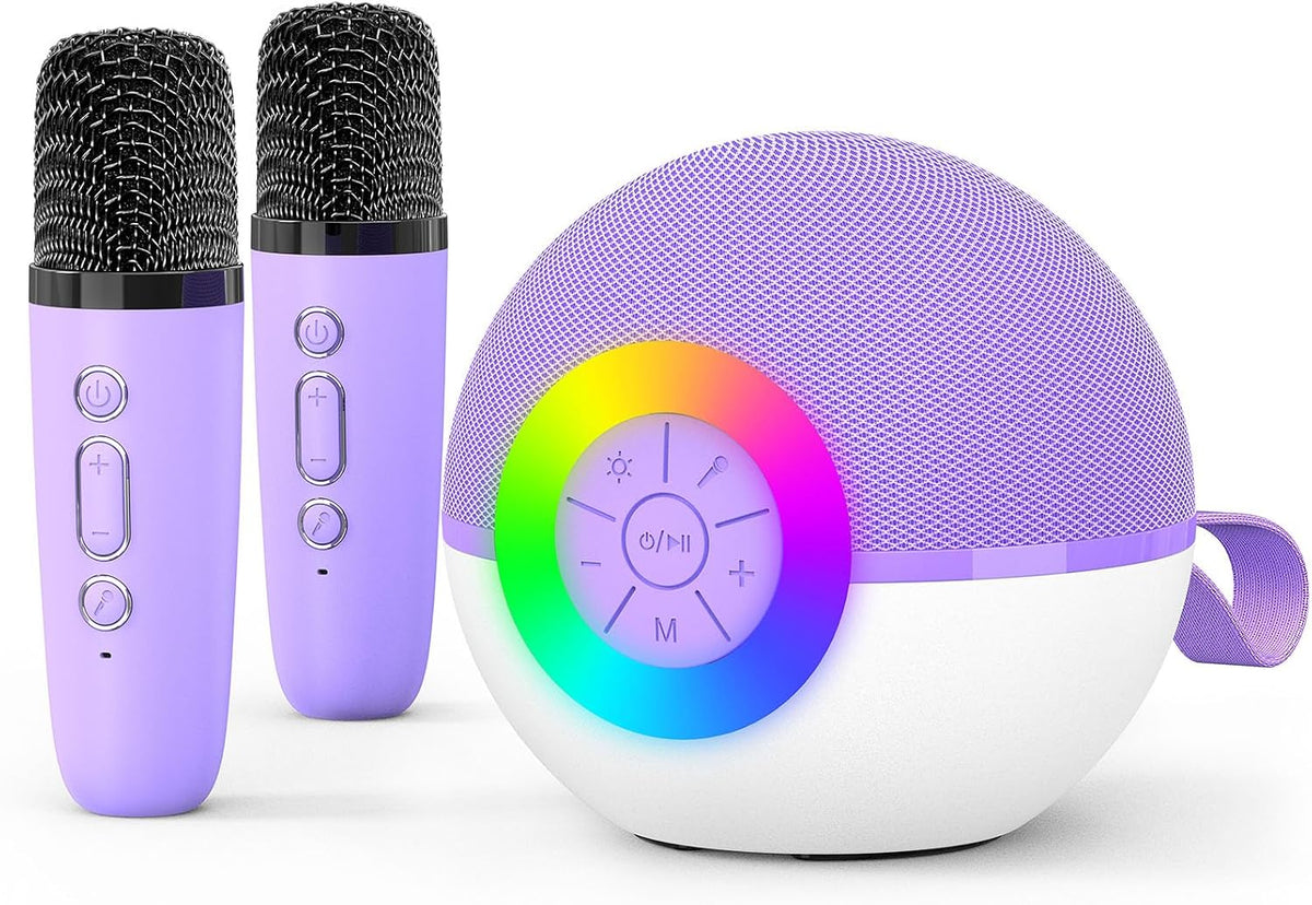 Mini máquina de karaoke con altavoz para niños y adultos, micrófono Bluetooth portátil con juguetes de canciones y luz LED, el mejor regalo de Navidad, cumpleaños y festival para niñas y niños