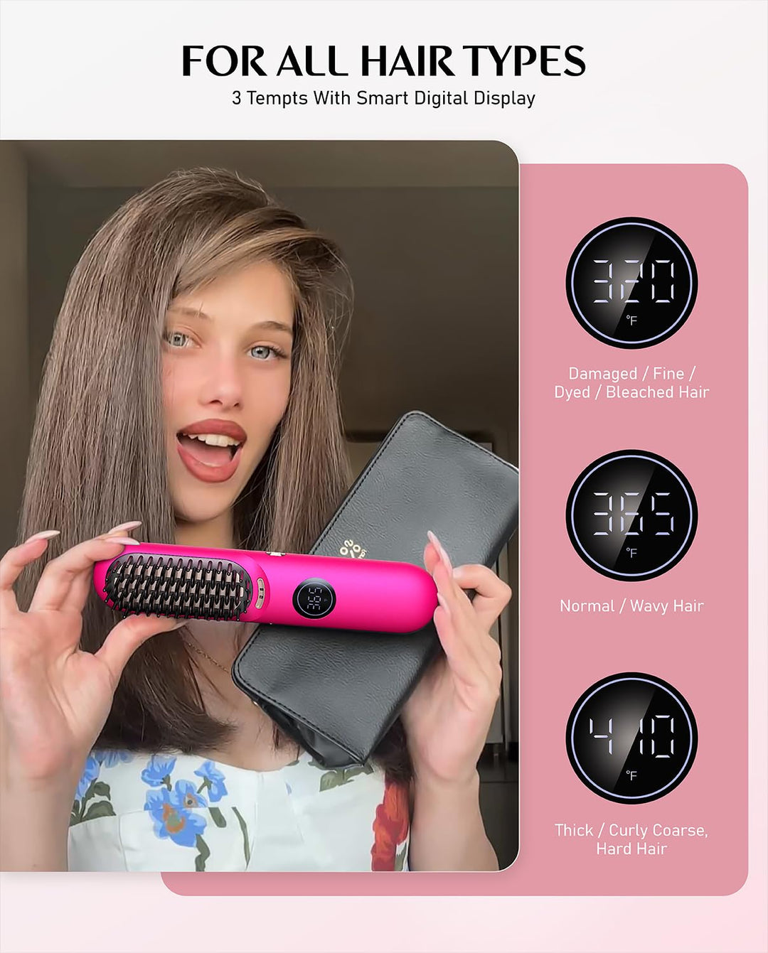 Fanttik Solo I10 APEX Cepillo Alisador de Pelo Portátil, Peine Alis...