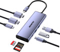 BENFEI Hub USB C MST 8 en 1, puerto de pantalla 8K y HDMI 4K a 60Hz, 100W PD, 5Gbps 1xUSB-C y 2xUSB-A 3.0, lector SD/TF de 170MB/s para MacBook, iPad, iMac, iPhone17/16/15, Galaxy, XPS