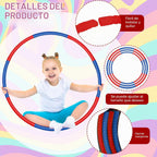 Halloscume 6 Piezas Aro de Ejercicio Desmontable Anillos de Fitness Ajustables Juguete de Plástico Aro de Fitness Juguetes de Patio Círculos de Colores para Juegos de Adolescentes Gimnasia Agilidad