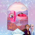 Disney Frozen - Reloj analógico Time Teacher para niños con bisel de acero inoxidable y correa de nailon
