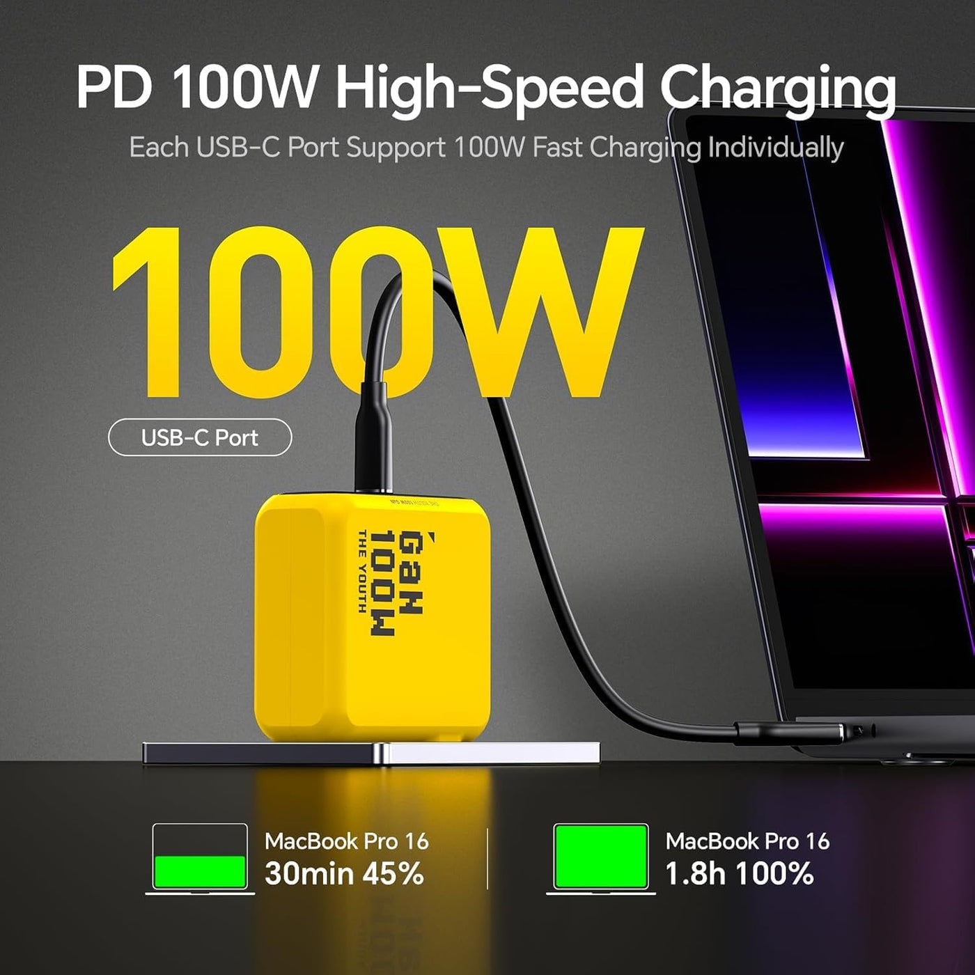 AOHI Banco de energía para portátil de 240 W, 27600 mAh, cargador r...