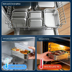 10 recipientes de almacenamiento de alimentos de acero inoxidable 304 con tapas herméticas a prueba de fugas, lonchera Bento apilable para preparación de comidas, recipientes de metal reutilizables