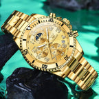 OLEVS Relojes para hombre, de cara grande, de acero inoxidable, resistente al agua, con fecha, analógicos, de cuarzo, modernos, de negocios, relojes de pulsera para hombre