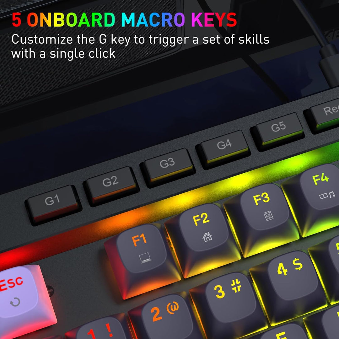 Redragon K580 HE - Teclado para juegos de disparo rápido, 100% 104...