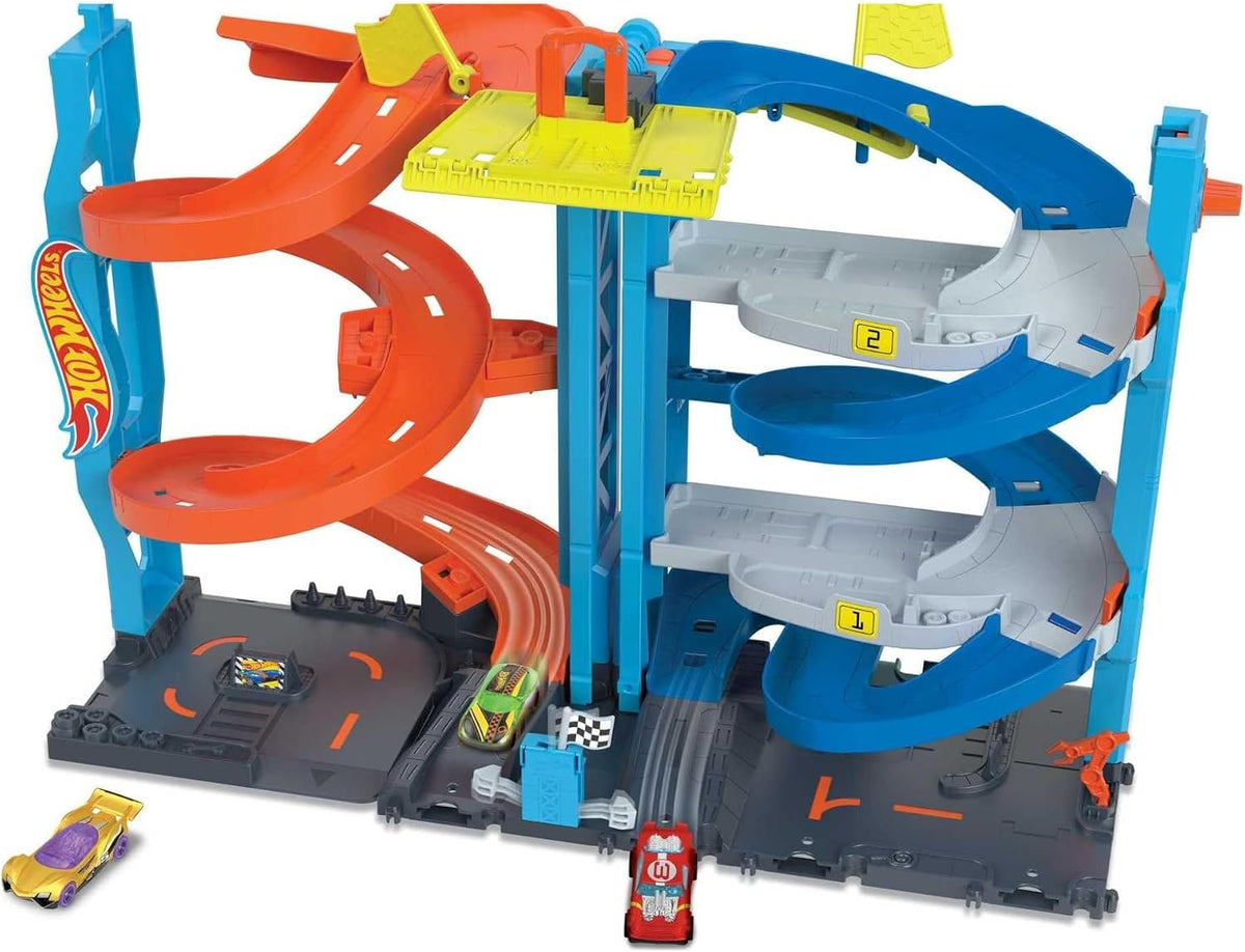 Hot Wheels City Transforming Race Tower & 1 Toy Car