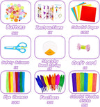 VLUSSO Kit de Suministros de Artes y Manualidades DIY de 3000 Piezas para Niños - Juego de Materiales de Arte y Manualidades para Niños con Limpiador de Tubos Todo en 1, Regalos de Actividades y